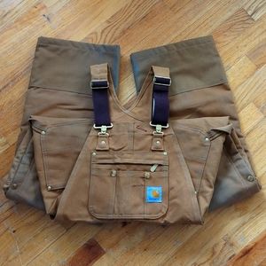 Carhartt duck insulated bibs overalls 32x30